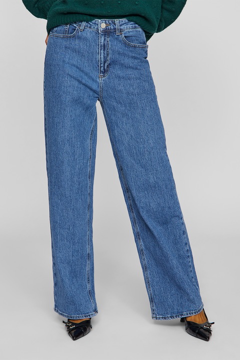 Vila, Bő szárú koptatott hatású nadrág, Sötétkék