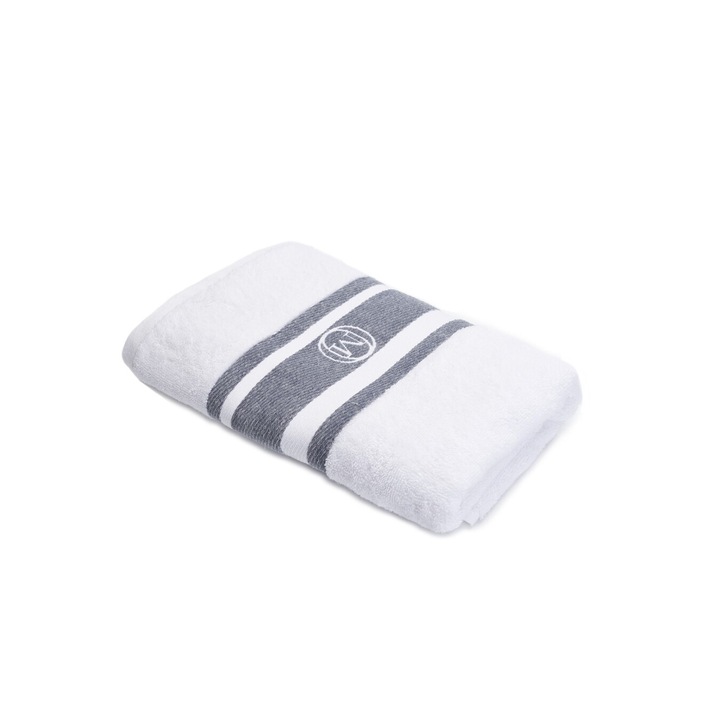 Törölköző, Moogam, 100x160cm, fehér/szürke, 650g/m2, 2 darabos szett