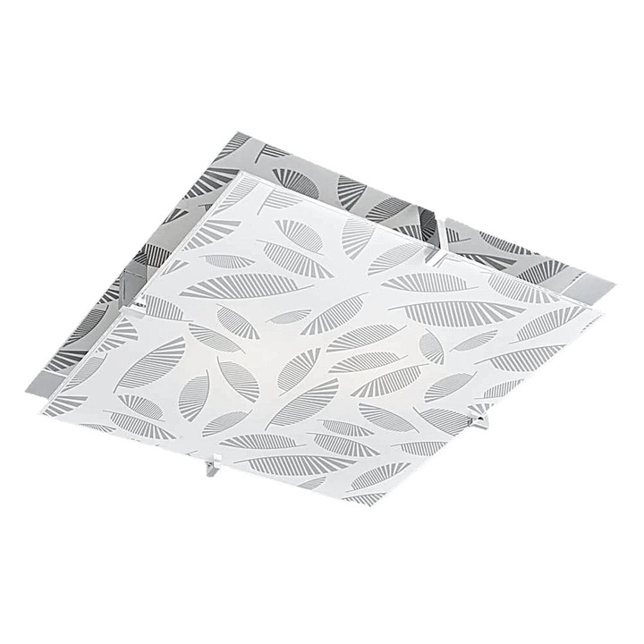 Plafoniera Candellux FIKUS, metalica cu efect cromat, sticla, 36x36x36cm, 2xE27, fara becuri incluse