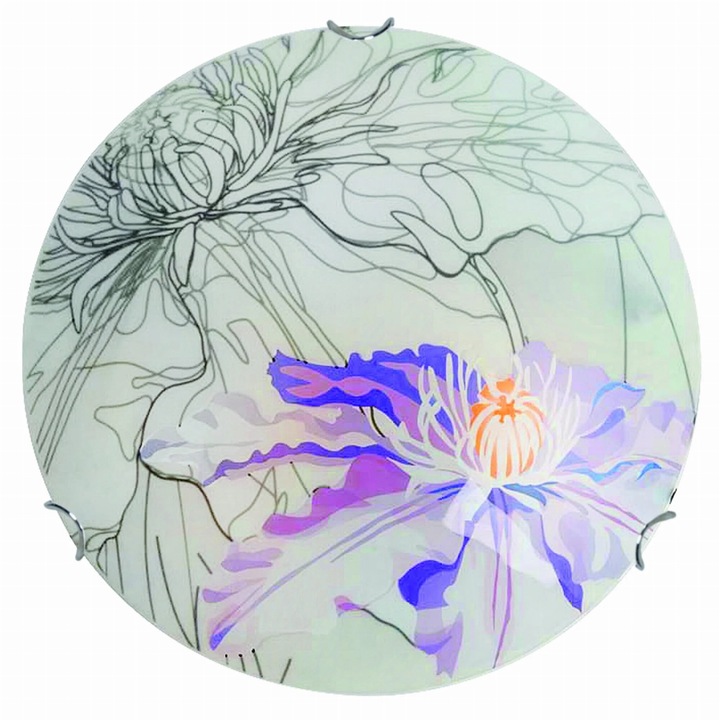 Plafoniera Candellux SPRING, 2xE27, 40x40x10cm, Crom/Fiolet, Sticla/Metal, Set