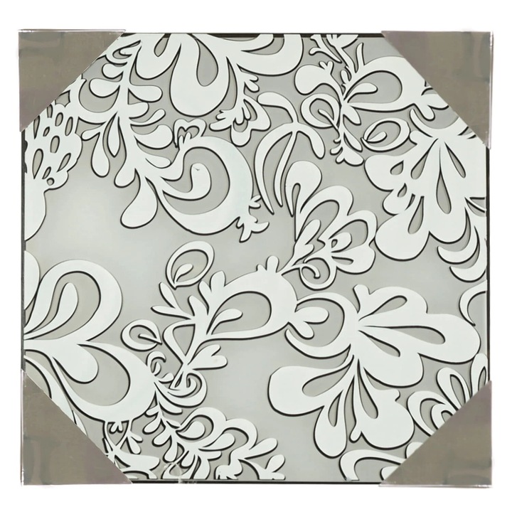 Plafoniera Candellux Cedra, 2xE27, 30x8cm, metal/sticla, argintiu, fara becuri