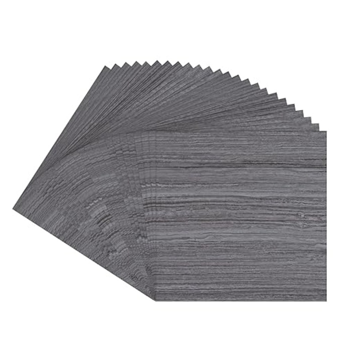 Yullpaper PVC, placi autocolante pentru podea, 24 buc, gri, rezistente la apa, pentru bucatarie, baie, lavabile