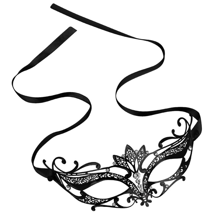 Masca pentru fata Steamy Shades, design elegant, culoare neagra, dimensiuni ajustabile