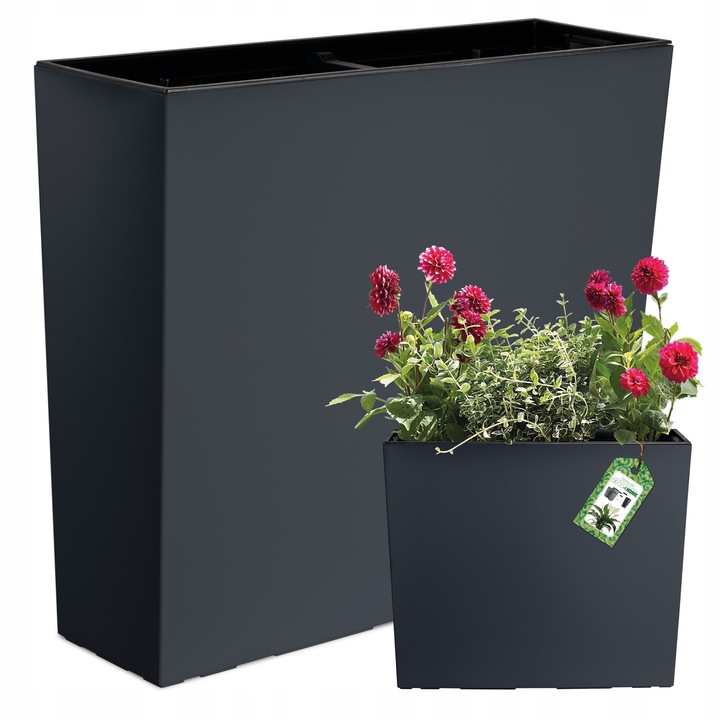 Ghiveci patrat Urbi Case Tower DUC600T, 58x50cm, Antracit