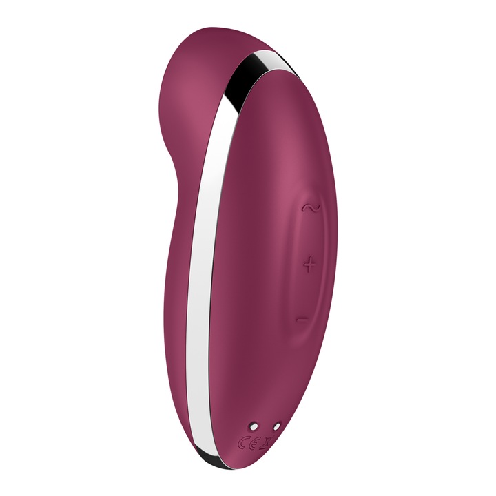 Вибратор за галене, Satisfyer Tap & Climax 2, 11 вибрационни програми и 11 тласкащи програми, Червен, Водоустойчивост IPX7