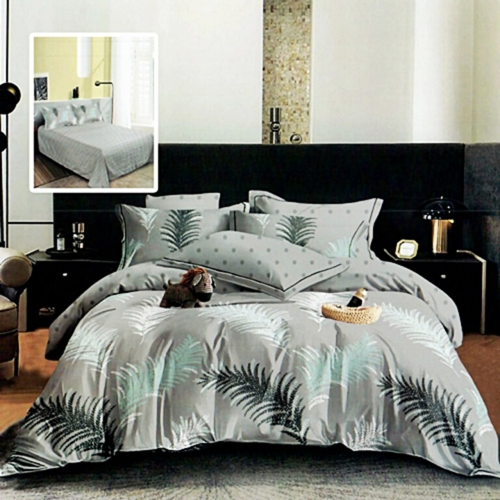 Lenjerie de pat Finet, 6 piese, pentru pat dublu, Pucioasa, Multicolor, RA576