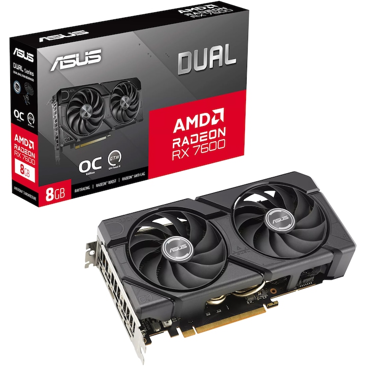 Видео карта ASUS Radeon™ RX 7600 DUAL OC EVO, 8GB GDDR6, 128bit
