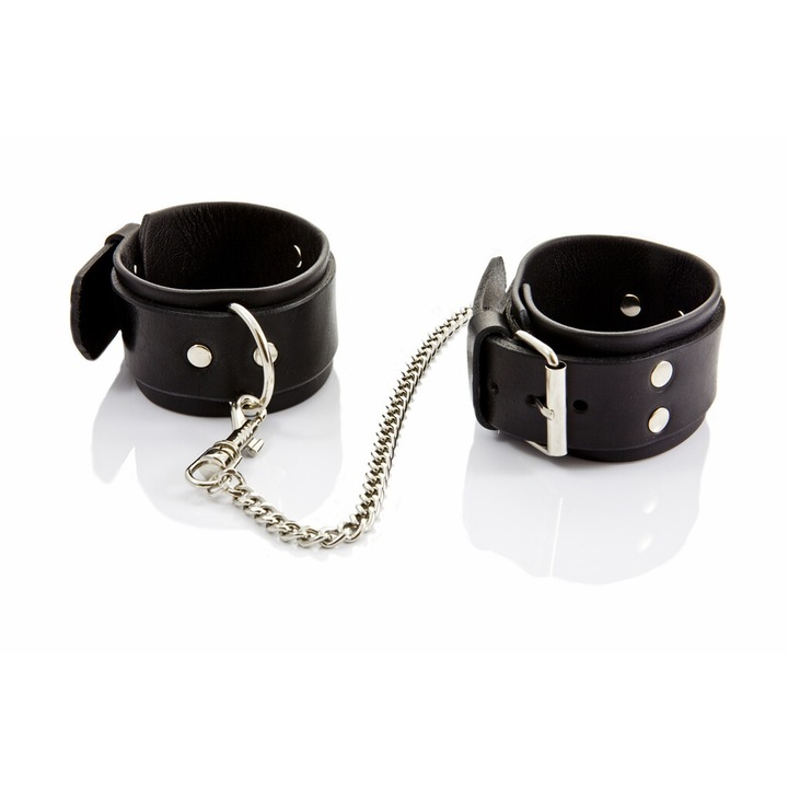 Set 2 catuse de BDSM, WHIPS Collection, 4cm latime, 21-25cm ajustabil, 25cm lungime, piele naturala