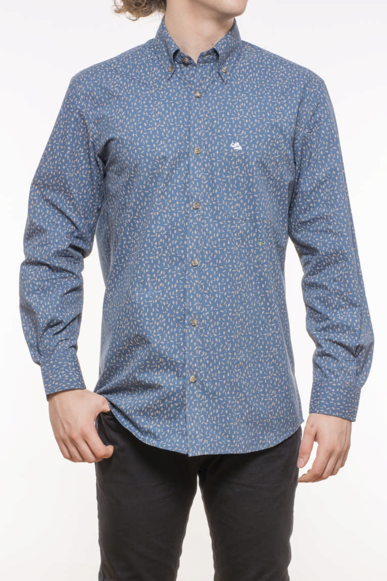 Camasa cu maneca lunga INDEEWAY, albastru marin, Albastru