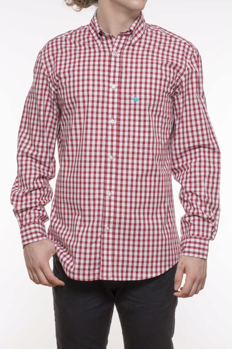 Camasa cu maneca lunga INDEEWAY, roz, Alb/Rosu