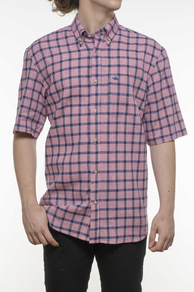 Camasa cu maneca scurta INDEEWAY, carouri, Roz