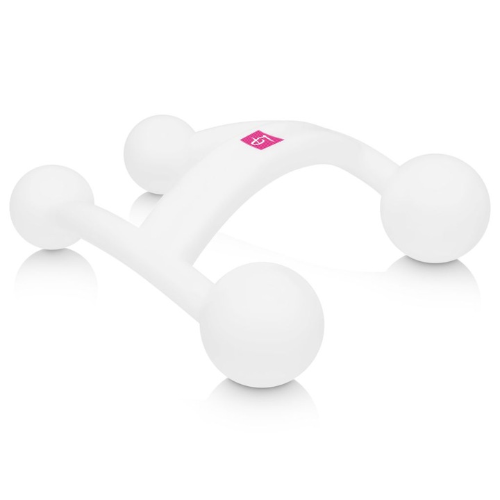 Aparat de masaj de corp, LoversPremium, 4 puncte de presiune, ergonomic, 4x12x12,5cm, alb