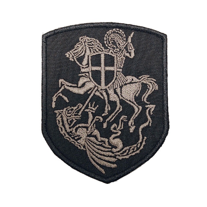 Petic brodat Brodcraft - Scut Sfantul Gheorghe margine neagra, 8x6.5cm