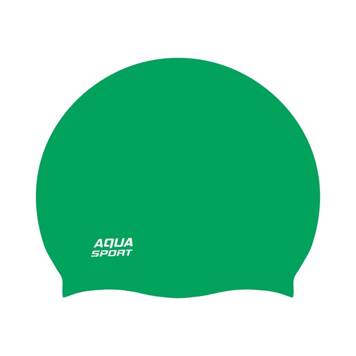 Силиконова шапка за плуване Aqua-Sport Monocap 2.0, флуоресцентно зелена, 20x24,5см, комплект