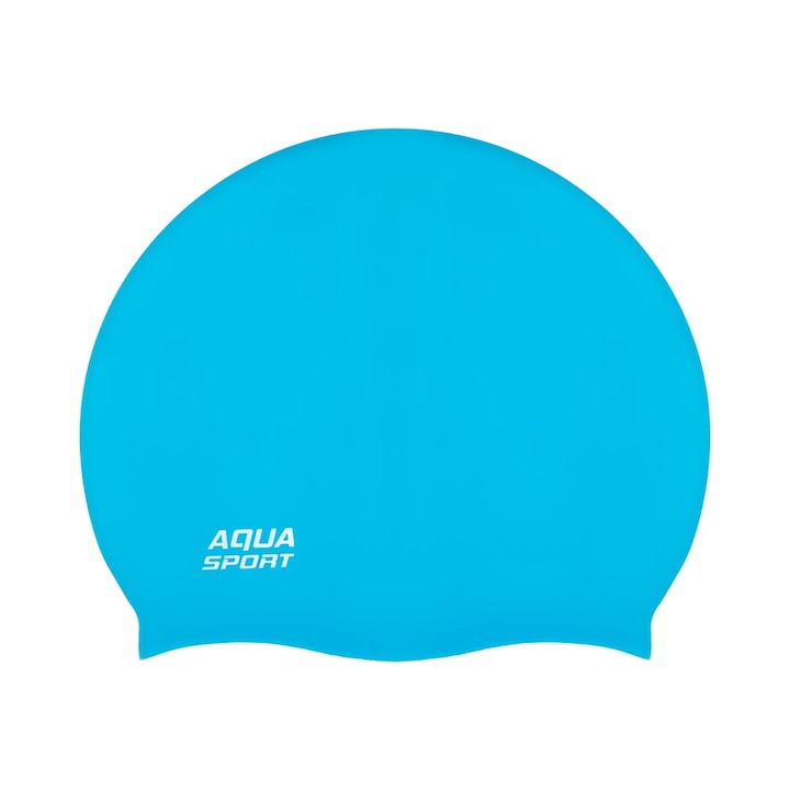 Силиконова шапка за плуване Aqua-Sport Monocap 2.0, светлосиня, размери 20x24,5cm, комплект за възрастни