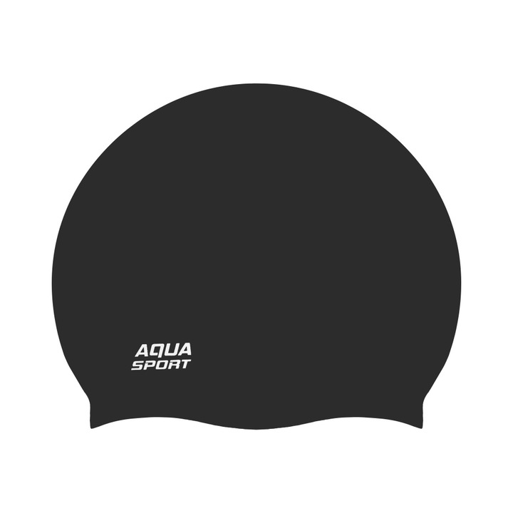 Силиконова шапка за плуване Aqua-Sport Monocap 2.0, черна, 20x24,5см, комплект