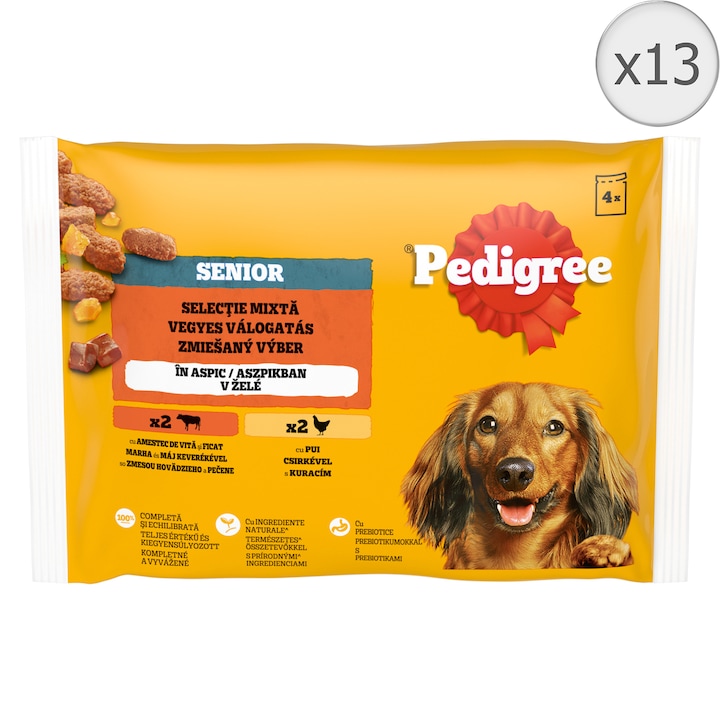 Pedigree Senior Mix nedves kutyatáp, idős kutyáknak, 13x4x100g