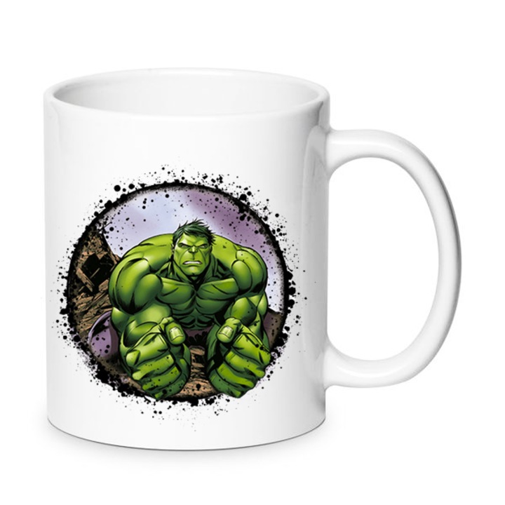 Cana ceramica Hulk Avengers 330ml, design vibrant, utilizare zilnica