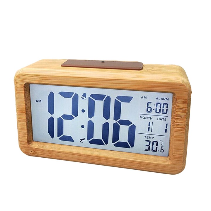 Ceas decorativ, afisaj mare, lemn, multifunctional