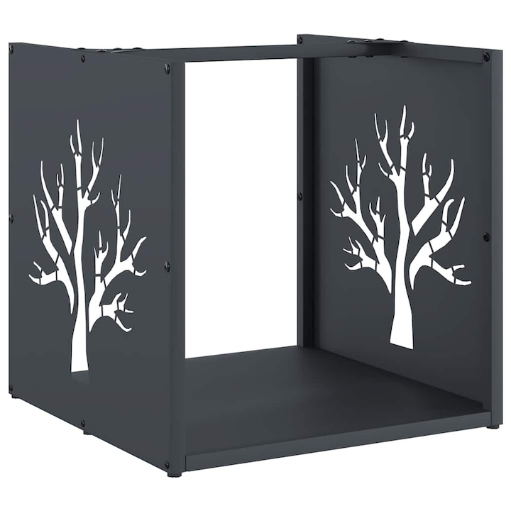 vidaXL antracitszürke hidegen hengerelt acél tűzifatároló 40x40x40 cm 3.55 kg