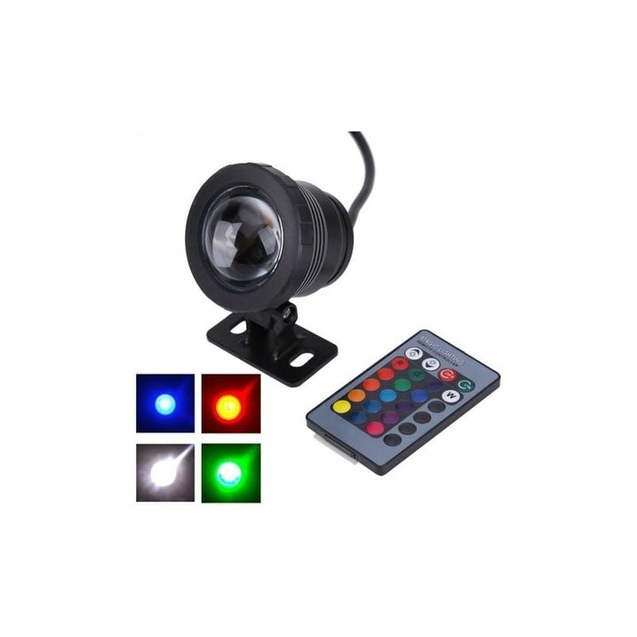 RGB лампа за езеро 10W, Enforose, регулируема стойка 180, водоустойчива IP68, за градина, фонтан, басейн