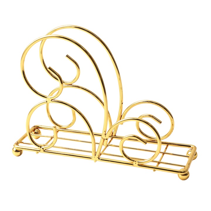 Suport servetele din metal, Enforose, design modern, culoare negru-auriu, dimensiuni conforme imaginii, set 1 buc.