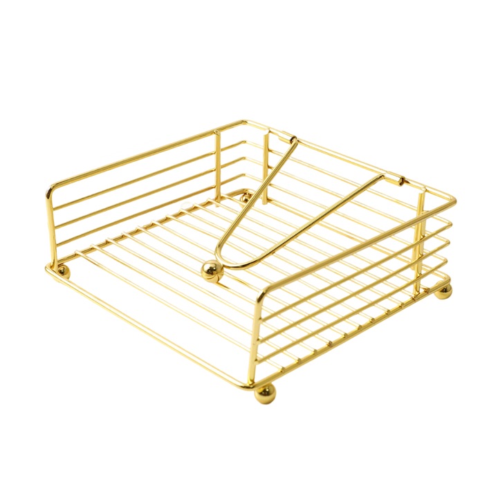 Suport servetele din metal, Enforose, design modern, culoare negru-auriu, dimensiuni conforme imaginii, set 1 buc.