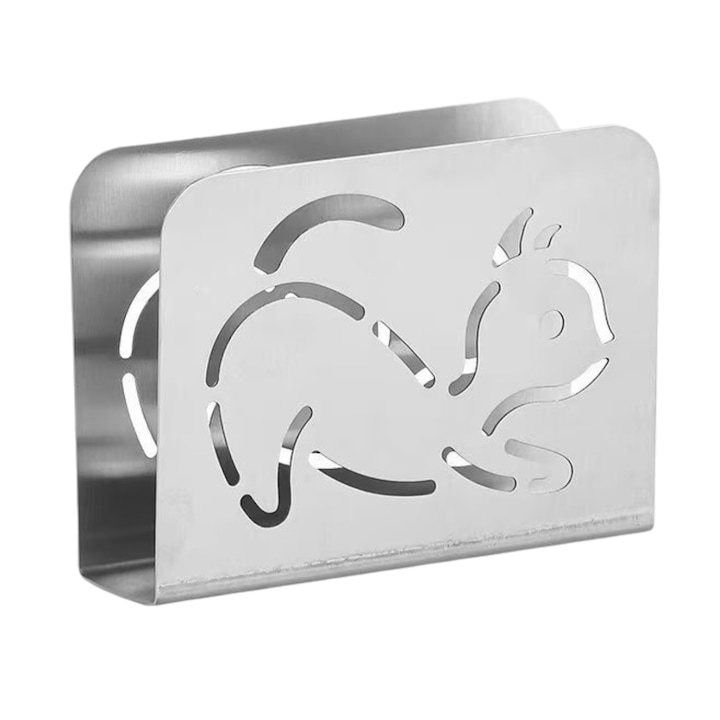 Suport servetele vertical, Enforose, inox, finisaj periat, aurie, 1 buc.