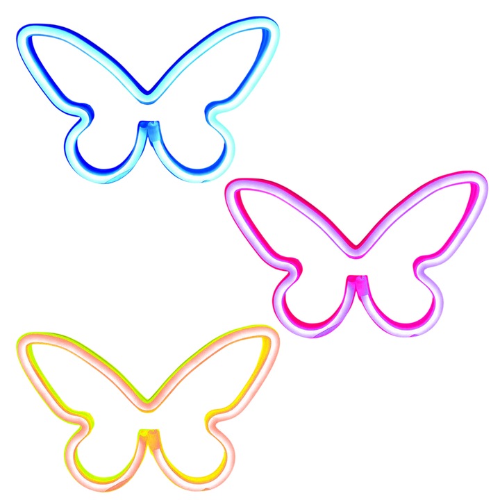 Lampa Neon LED Fluture, Enforose, 22.8x14.2x8cm multicolor 0.5kg