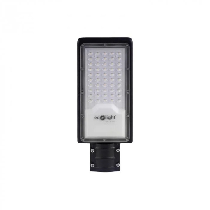 Lampa stradala LED Ecolight, 50W, 4500lm, 5000K, negru, 220-240V