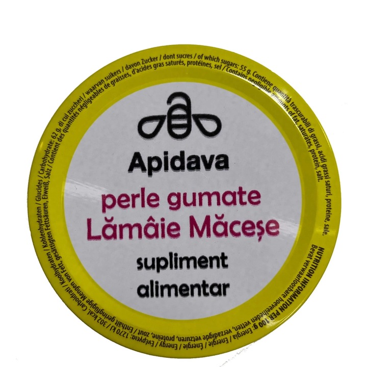 Perle Gumate cu Suc de Lamaie si Macese Apidava (50g)