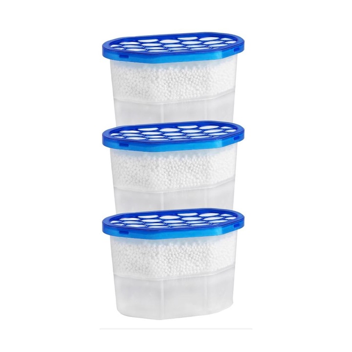 Set 3 buc absorbante umiditate 100 g x 3 buc, potrivit pentru spatii de pana la 35 m², dezumidificator fara parfum