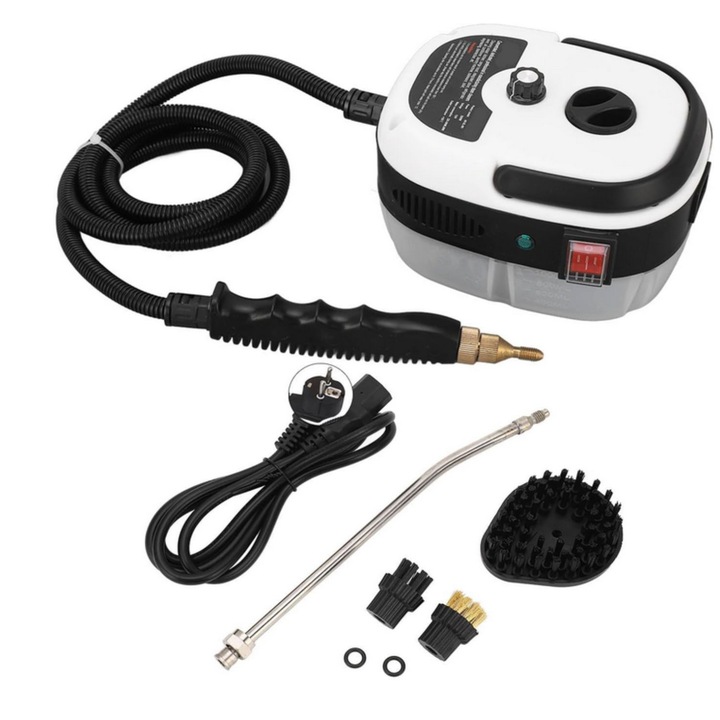 Aparat Profesional de Curatat cu Abur – Putere Uimitoare de 2500W pentru Igienizare Totala, Fara Chimicale, Capacitate de 1000 ml, 6 Trepte de Setare pentru Abur