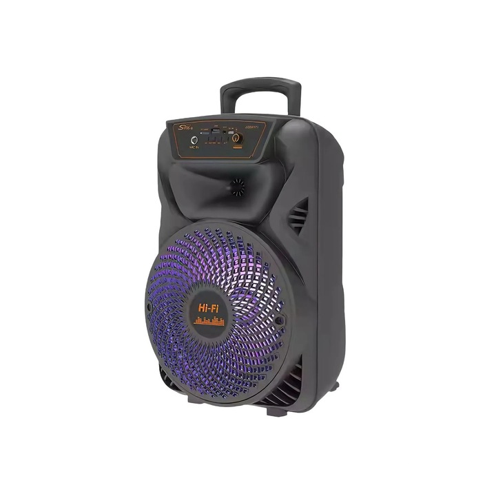 Boxa Portabila HOZRO, Model ZQS-8173, 1800mAh, Conectivitate BT/FM/AUX/USB, Efecte RGB, Microfon Inclus pentru Muzica si Karaoke