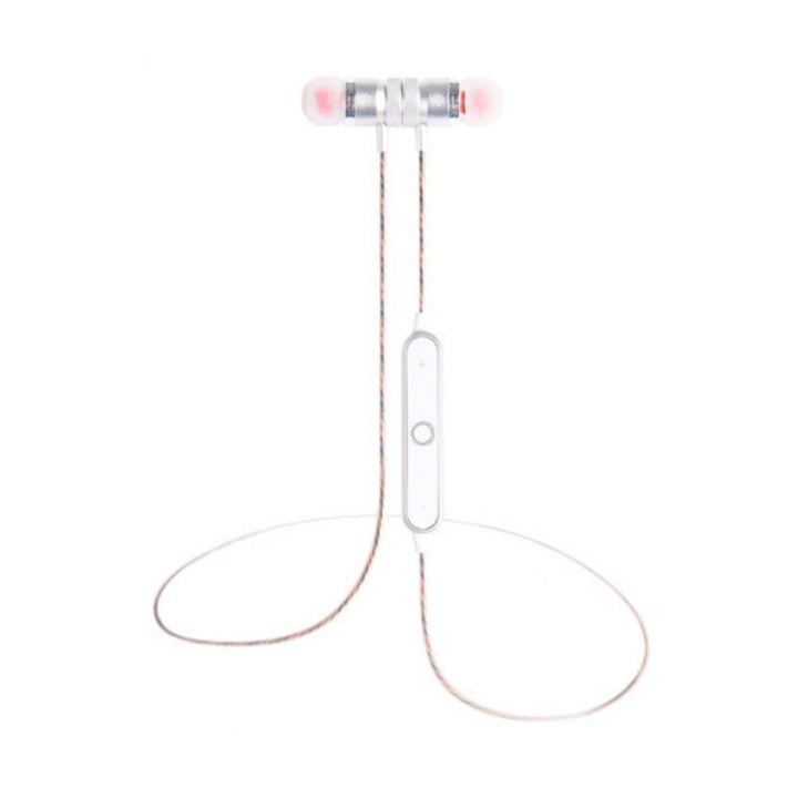 Bluetooth fülhallgató iUni CB08, Mágnes, Ezüst