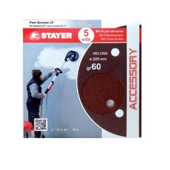 Set de 5 smirghele GR.60 marca Stayer de Ø 225 mm Set de 5 smirghele GR.60 marca Stayer de Ø 225 mm