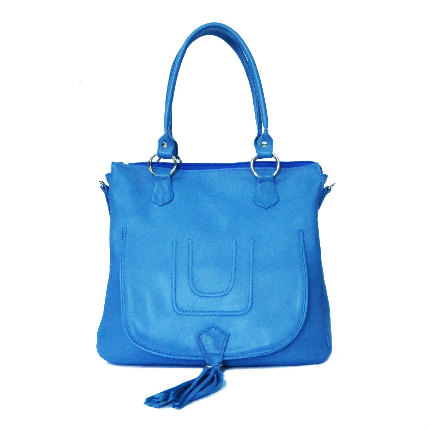 Geanta dama,Zea,piele naturala,albastra
