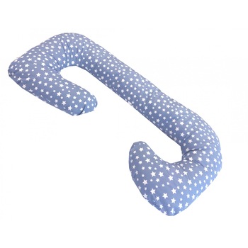 Perna de gravide si alaptare cu husa detasabila Deseda Stelute pe albastru Perna de gravide si alaptare cu husa detasabila Deseda Stelute pe albastru