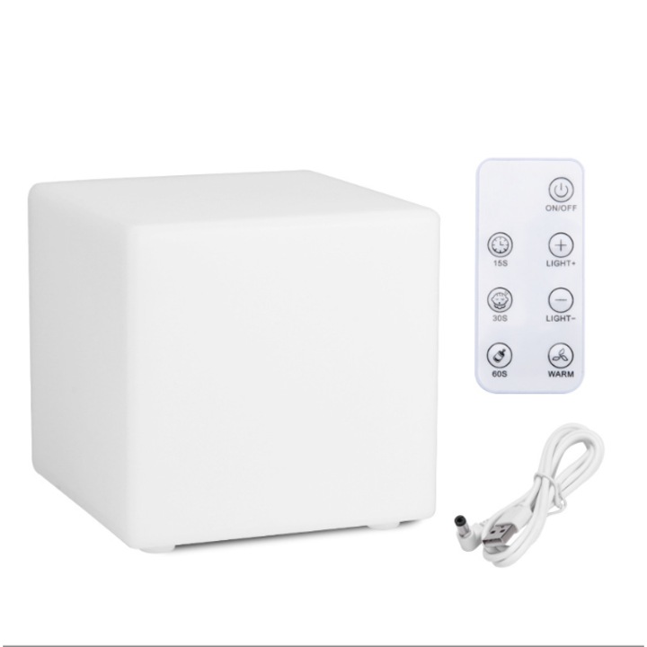 Kocka alakú LED lámpa, modern dizájn, méretek 43x43x43cm, energiatakarékos