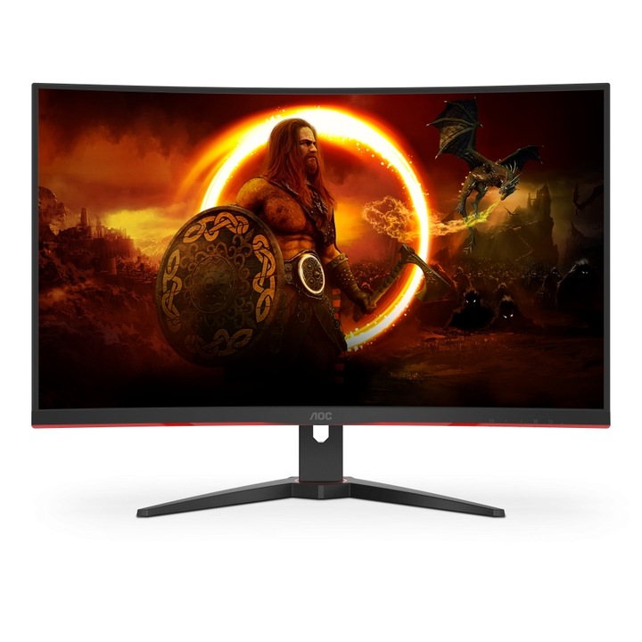 Монитор AOC C32G2ZE/BK, 31.5" Curved 1500R, VA, WLED, 1920x1080@240Hz, 4ms GtG, 1ms MPRT, 300cd/m2, 4000:1, DCR 80M:1, FreeSync, FlickerFree, Low Blue Light, Tilt, 2xHDMI, DP C32G2ZE/BK
