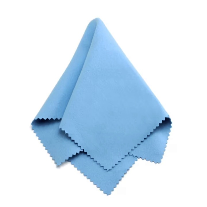 Laveta din Microfibra pentru Curatarea Ecranelor din Sticla, OPTIM SOLUTION, 150 x 150 mm, Folosire Simpla, Curatare Eficienta, Durabila, Reutilizabila, Sigura pentru Orice Ecran Telefon, Tableta, Laptop, Dimensiune Practica, Albastra