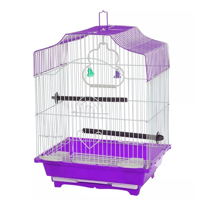 Colivie Patrata 39 x 30 x 23 cm, pentru pasari exotice, Tava Mov