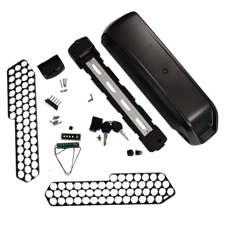 Carcasa REENTION Polly DP-5 18650 pentru baterie bicicleta electrica 48V, 52 celule tip 18650, mufa incarcare 2A