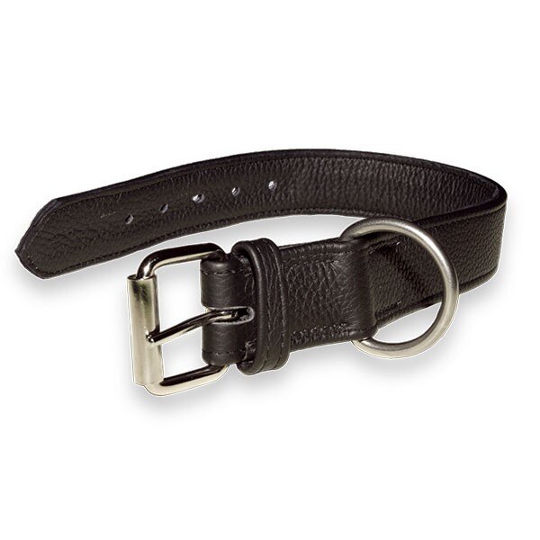 Zgarda K9 piele - 25 mm x 50 cm / neagra