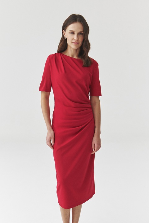 Tatuum, Rochie midi cu model drapat Primrose, Rosu