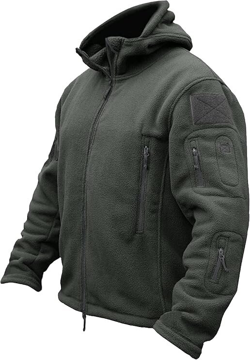 Jacheta Fleece Polar, pentru barbati, cu gluga, Material izolant
