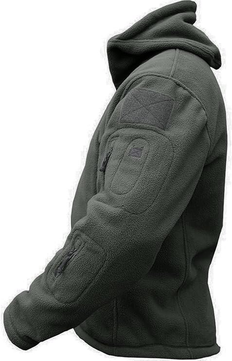 Jacheta Fleece Polar, pentru barbati, cu gluga, Material izolant