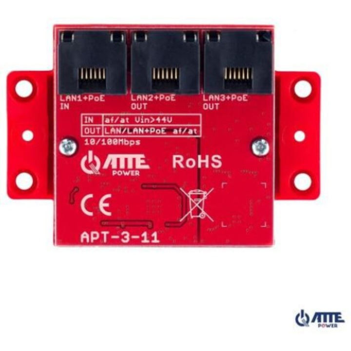 ATTE APT-3-11 3-портов PoE комутатор, 10/100Mbps, удължител