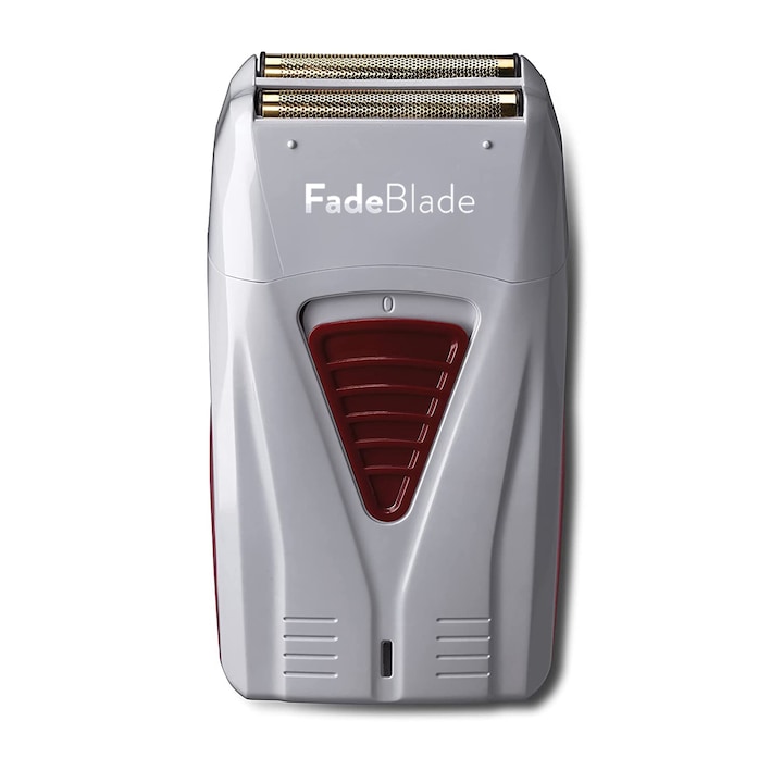 FadeBlade Skin Safe Pro professzionális elektromos borotva, Hypoallergén Titan Gold fólia, akkumulátor, gyorstöltés, penge fordulatszáma 9000 ford./perc, érzékeny bőrre, fehér