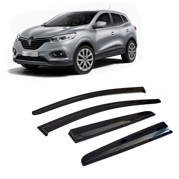 Paravanturi Renault Kadjar 2015-2021 SUV Auto Fata Si Spate Set De 4 Negru Flexibil Rezistent La UV Instalare Usoara Stil Sportiv Potrivire Externa